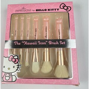 Hello Kitty "KAWAII ICON"  Brush Set 6 Pc Make Up Brush By Impressions NEW